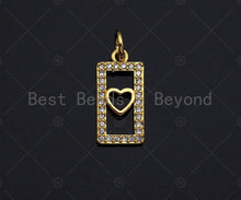 Load image into Gallery viewer, Shiny Gold Rectangle Dog Tag Charms, Dainty Charms, Star/Moon/Cross/Hamsa/Heart/Lock Pendant, Gold rectangle Charm,  7x15mm, Sku#LK115
