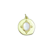 Load image into Gallery viewer, Oval Opal On Round Charm Pendant, Sku#LX795