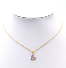 Load image into Gallery viewer, CZ Gold Colorful Enamel Open Heart Charm, Sku#B334C