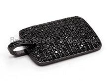 Load image into Gallery viewer, Black CZ Pave On Black Micro Pave Square/Rectangular Charm, Dog Tag Square/Rectangular Pave Charm, Pave Dangle Charms,18x26mm, Sku#F375