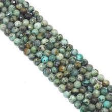 Load image into Gallery viewer, Genuine African Turquoise Round Faceted Beads, 8mm, Sku#U1514
