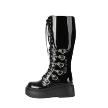 Load image into Gallery viewer, Women's Chunky-Soled Punk Over-the-Knee Boots with Cross-Tie Straps | Side Zipper | Sizes 34–44