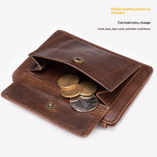 Load image into Gallery viewer, Men's Minimalist Genuine Leather Coin &amp; Transit Card Holder Wallet
