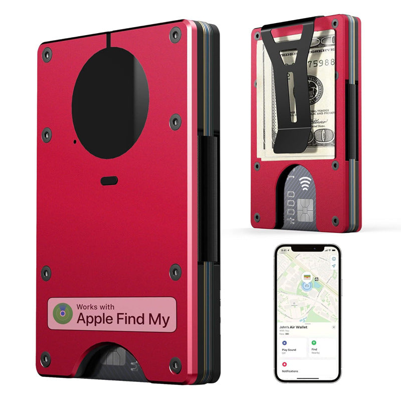 Minimalist AirTag Wallet – Slim Aluminum RFID Blocking Card Holder