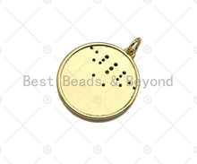 Load image into Gallery viewer, Colorful CZ Celebrition Star  Round Coin Pendant/Charm, Sku#L416