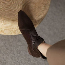Load image into Gallery viewer, Women's Retro Suede Chunky Heel Ankle Boots – Pointed Toe Slip-On
