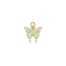 Load image into Gallery viewer, Cute CZ Gold Butterfly Charm Pendant, Sku#LK1062