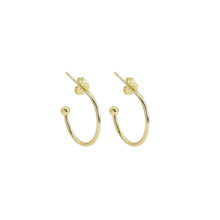 Load image into Gallery viewer, Gold hoop with ball end Earrings, Sku#LX385