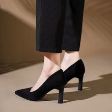 Load image into Gallery viewer, Women's Pointed-Toe Stiletto High Heel Pumps — PU Leather Slip-On Dress Shoes