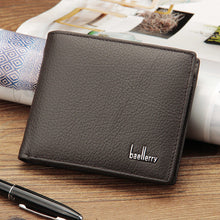 Load image into Gallery viewer, Men's Genuine Leather Bifold Wallet – Full-Grain Cowhide Short Coin Purse