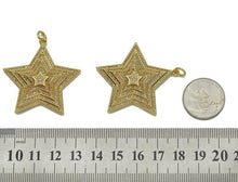 Load image into Gallery viewer, Large CZ Gold Five Point Star Charm, Sku#L659