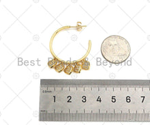 Load image into Gallery viewer, CZ Heart Hoop Earrings, Sku#LD83