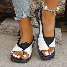 Load image into Gallery viewer, Women's Plus-Size Square-Toe Flat Sandals – Casual Summer Slides in Wide Widths