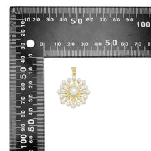 Load image into Gallery viewer, CZ Pave Gold White Pearl North Star Charm Pendant, Sku#LX627