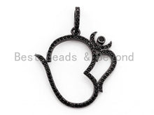 Load image into Gallery viewer, Black CZ Pave On Black Ohm Charm,Ohm Yoga Pendant Beads, Pave OM Charm, CZ Ohm Charm 28x28mm, sku#F383