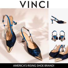 Load image into Gallery viewer, The Bali Sax Blue Leather Slingback Women Sandal