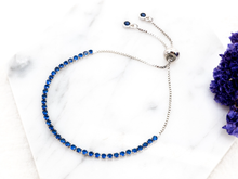 Load image into Gallery viewer, Dainty Cobalt Blue CZ Bracelet, p47