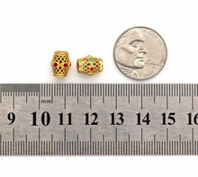 Load image into Gallery viewer, Gold Enamel Drum Spacer Beads, Sku#LX66