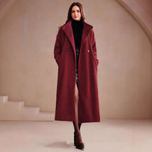 Load image into Gallery viewer, Women's Double-breasted Long Wool Coat With Suit Collar
