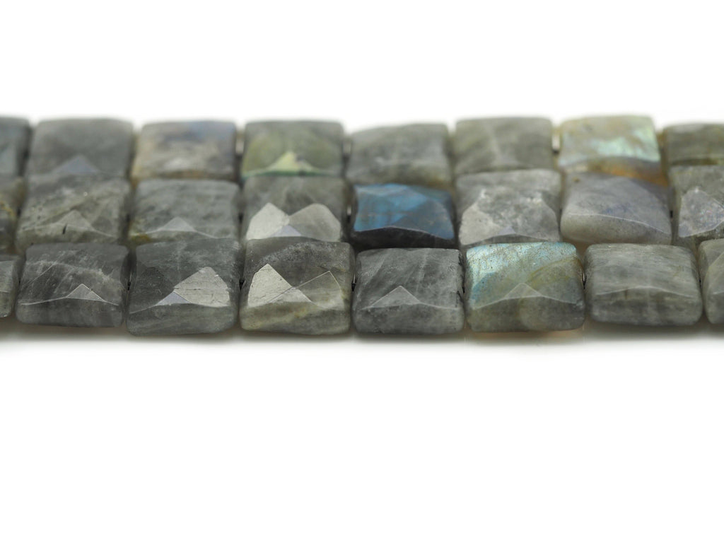 Natural Quality Faceted Square Labradorite Beads, Sku#HY8