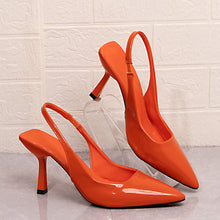 Load image into Gallery viewer, Women's Pointed-Toe Stiletto Heels | Patent Leather Open-Back High Heels