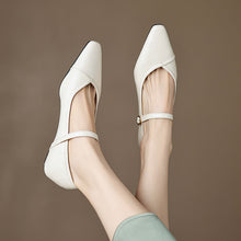Load image into Gallery viewer, Women's Pointed Toe Low Heel Dress Shoes with Floral Detail - Elegant Buckle Closure Pumps