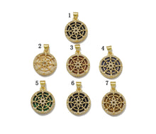 Load image into Gallery viewer, Floral Star of David On Round Coin Gemstone Charm, Sku#LX113