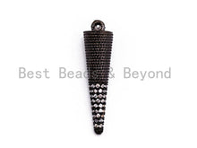 Load image into Gallery viewer, CZ Micro Pave Spike Charm, Pave Spike Charm, Cone Charm, Pave Cone Charm, Jewelry Supplies, DIY Jewelry, Spike Pendants, 28x7mm,sku#F358