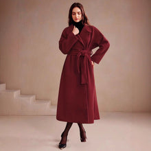 Load image into Gallery viewer, Women's Double-breasted Long Wool Coat With Suit Collar