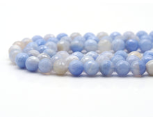 Load image into Gallery viewer, Quanlity Natural Blue Banded Agate Round Faceted Beads, Sku#UA285
