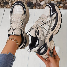 Load image into Gallery viewer, Women's Skull Print High-Top Sneakers - Breathable Canvas Wedge Sneakers