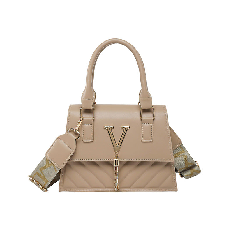 Women's Tassel Crossbody Bag - Structured PU Leather Shoulder Bag with Phone Pocket