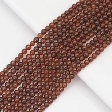 Load image into Gallery viewer, 4mm Genuine Brown Garnet Round Smooth Beads, Sku#U1656
