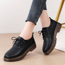 Load image into Gallery viewer, Women's Retro British Style Cutout Flat Shoes | Split Cowhide Leather Round Toe Non-Slip Loafers | Sarah Express