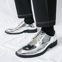 Load image into Gallery viewer, Men's British Style Pointed-Toe Glossy Dress Shoes - Premium PU Leather Formal Footwear
