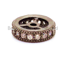 Load image into Gallery viewer, CZ Micro Pave Round Wheel Spacer Beads, sku#G79