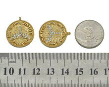 Load image into Gallery viewer, CZ Shark Tail On Round Coin Charm, Sku#LK646