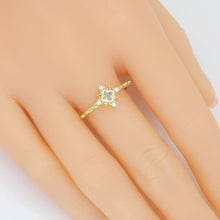 Load image into Gallery viewer, Clear Rhombus CZ Diamond Shaple Gold Adjustable Ring, Sku#LD579c