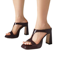 Load image into Gallery viewer, Women's Platform Chunky-Heel Square-Toe Sandals | Outdoor Wear