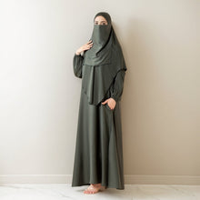 Load image into Gallery viewer, Abaya With Niqab and Khimar | Satin Niqab Khimar and Abaya (MK024)