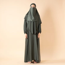 Load image into Gallery viewer, Abaya With Niqab and Khimar | Satin Niqab Khimar and Abaya (MK024)