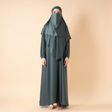 Load image into Gallery viewer, Abaya With Niqab and Khimar | Satin Niqab Khimar and Abaya (MK024)