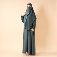 Load image into Gallery viewer, Abaya With Niqab and Khimar | Satin Niqab Khimar and Abaya (MK024)