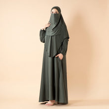 Load image into Gallery viewer, Abaya With Niqab and Khimar | Satin Niqab Khimar and Abaya (MK024)