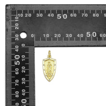 Load image into Gallery viewer, Clear CZ Gold Virgin Mary On Shield Charm, Sku#LX367