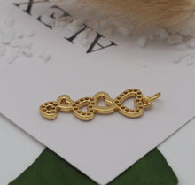 Load image into Gallery viewer, CZ String Hearts Charm, Sku#LK634