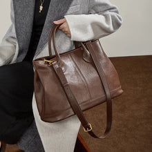 Load image into Gallery viewer, Women's Genuine Leather Tote Crossbody Bag – Top-Grain Cowhide, High-Capacity Everyday Shoulder Bag