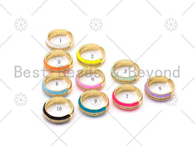 Load image into Gallery viewer, CZ Micro Pave Colorful Enamel Band Adjustable Ring, Sku#X251