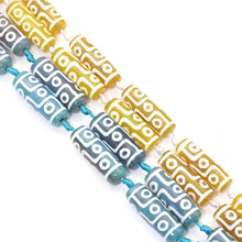 Load image into Gallery viewer, Natural Tibetan Agate Barrel Focal Beads, 10x30mm, Sku#U1559