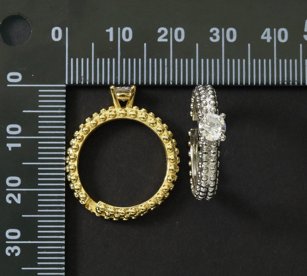 CZ Crown Adjustable Ring, Sku#B143